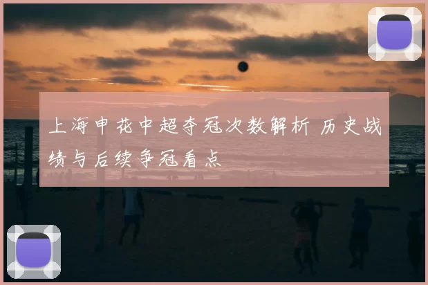 上海申花中超夺冠次数解析 历史战绩与后续争冠看点
